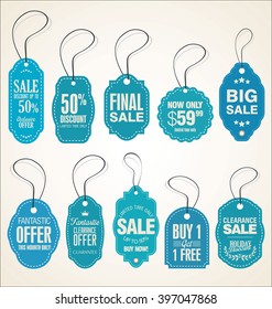 Vintage Style Sale Tags Design