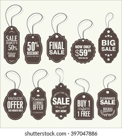 Vintage Style Sale Tags Design