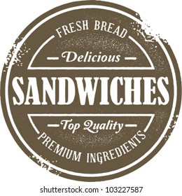 Vintage Style Sandwich Menu Stamp