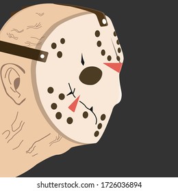Vintage style scary goalie mask. EPS 10.