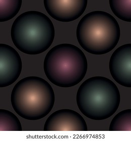 Vintage style scattered circle geometry seamless pattern. Vector illustration surface design for print and web. 