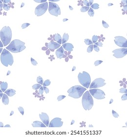 Un style vintage arrière-plan harmonieux motif fleur en fleurs dessiné à la main à l'aquarelle peint