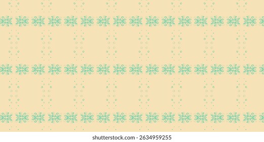 Vintage-Stil nahtloses Teal-Muster auf beigem Hintergrund