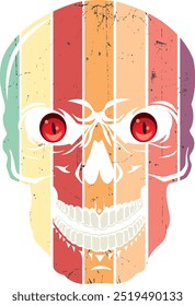 Vintage style skull art, skull face with smile