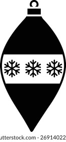 Vector de silueta de adorno de patrón de copo de nieve de estilo Antiguas.
Navidades colgantes icono de adorno.
Fondo transparente. 
