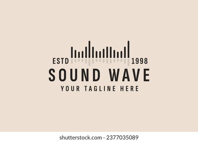 vintage style sound wave logo vector icon illustration