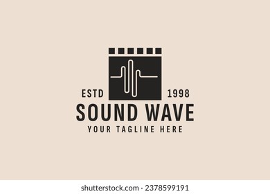 vintage style sound wave logo vector icon illustration