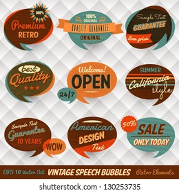 Cartas de burbujas de voz de estilo vintage