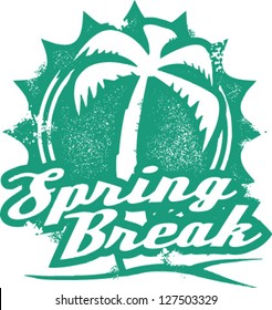 Vintage Style Spring Break Vacation Stamp