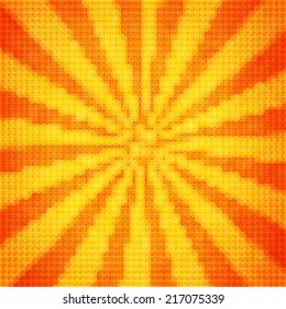 vintage style starburst background, abstract dotted and striped lines illustration