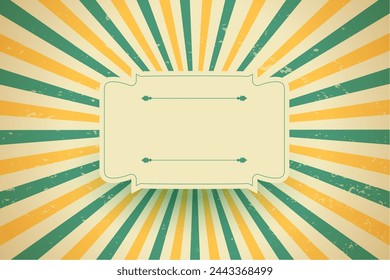 vintage style sunburst rays background with text space vector