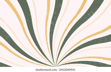 Vintage Style Swirl Line Pattern Background. Sunburst Retro. Vintage Banner Vector illustration