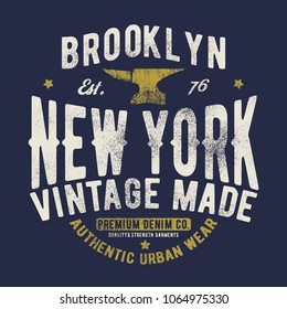 vintage style tee print design as vector