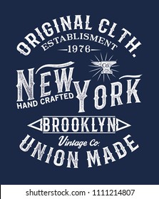 vintage style tee print design as vector