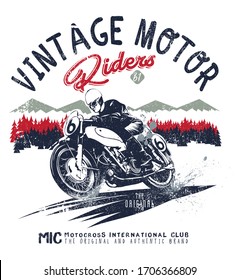 vintage style, tee print design as vector