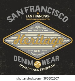 vintage style tee print design