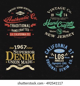 vintage style tee print vector pack