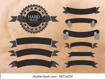 Vintage style of ten banners. Vector illustration eps 10