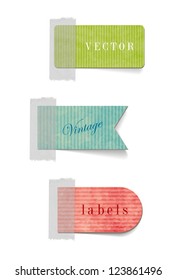 Vintage style textured colored paper cardboard tags