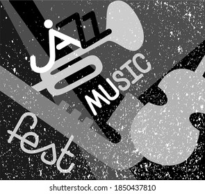 Vintage-Stil, strukturiert, Vektorjazz-Poster mit minimalistischem handgeschriebenem Text-Jazz