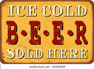 Vintage style tin sign "Ice Cold Beer".