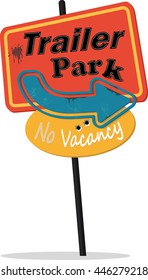 Vintage Style Trailer Park Sign, Vector Illustration, EPS 8, No Transparencies