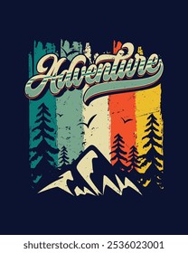 Vintage style travel t shirt design