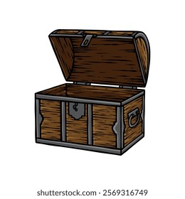 vintage style treasure chest illustration