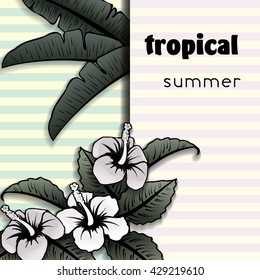 Vintage style tropical banner (eps10); jpg version also available