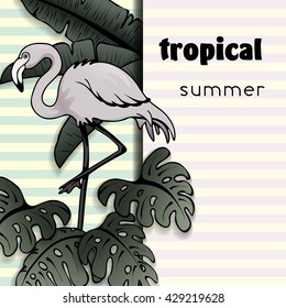 Vintage style tropical banner (eps10); jpg version also available