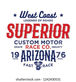 vintage style typo tee print as vector
