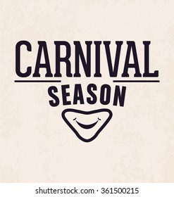 Vintage Style Typographic Vector Design with carnival symbol, mask - Mardi Gras