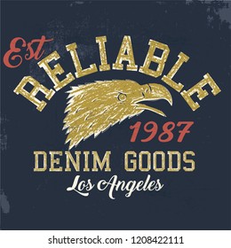 vintage style typography with american eagle illustration