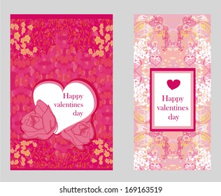 Vintage style Valentine Day Card Set