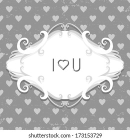 Vintage style Valentine's day card design (vector version)