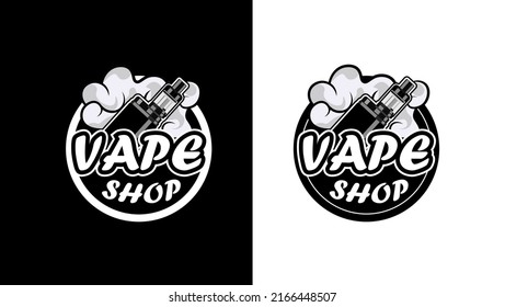 Vintage style vape shop emblem logo. suitable for online and offline vape shops