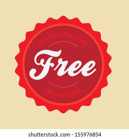 Vintage style vector badge logo that reads Free Special Offer Limited Time Only