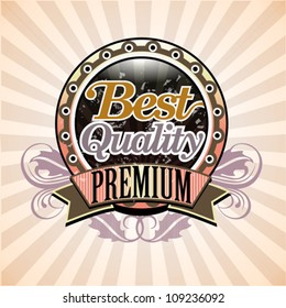 Vintage style vector decorative label with text Best premium quality