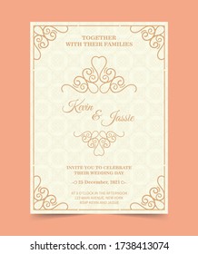 Vintage style vector design invitation card