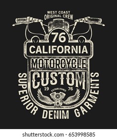 vintage style vector design for tee print with grunge effected typo