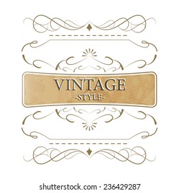 Vintage style vector label with calligraphy frame