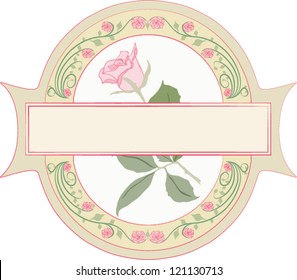 Vintage Style Vector Labels with a rose