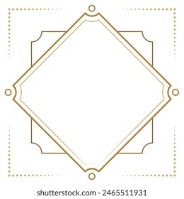 Vintage style vector rhomb shape frame. Monogram or invitation template.