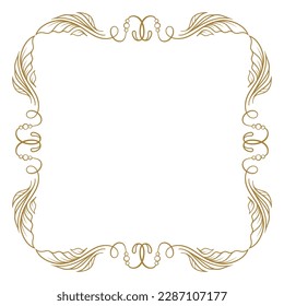 Vintage style vector square frame.