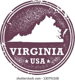 Vintage Style Virginia USA State Stamp