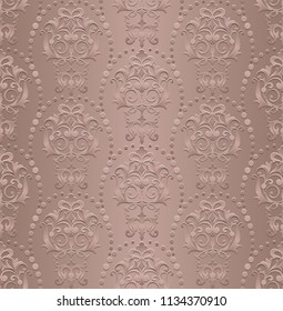 vintage style wallpaper damask art nouveau ornaments floral design elements seamless texture colored background illustration