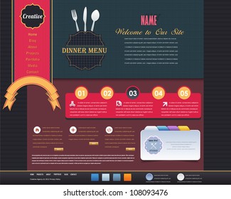 Vintage Style Website design vector elements