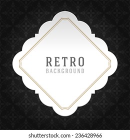 Vintage style white paper label design and ornament pattern vector background. Retro luxury frame , badges premium quality design element. 