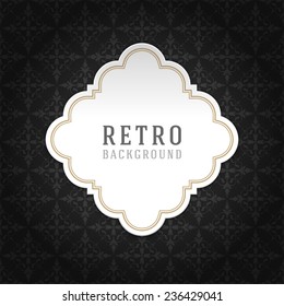 Vintage style white paper label design and ornament pattern vector background. Retro luxury frame , badges premium quality design element. 