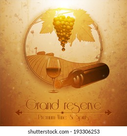 Vintage style wine house or restaurant menu cover design. Vector illustration